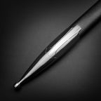 Close-up of metal tip and leather handle of one hand medieval sword by Knight Collections