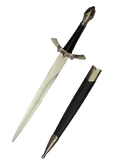 Classic Medieval Dagger with a sleek blade and ornate handle, includes matching sheath for display
