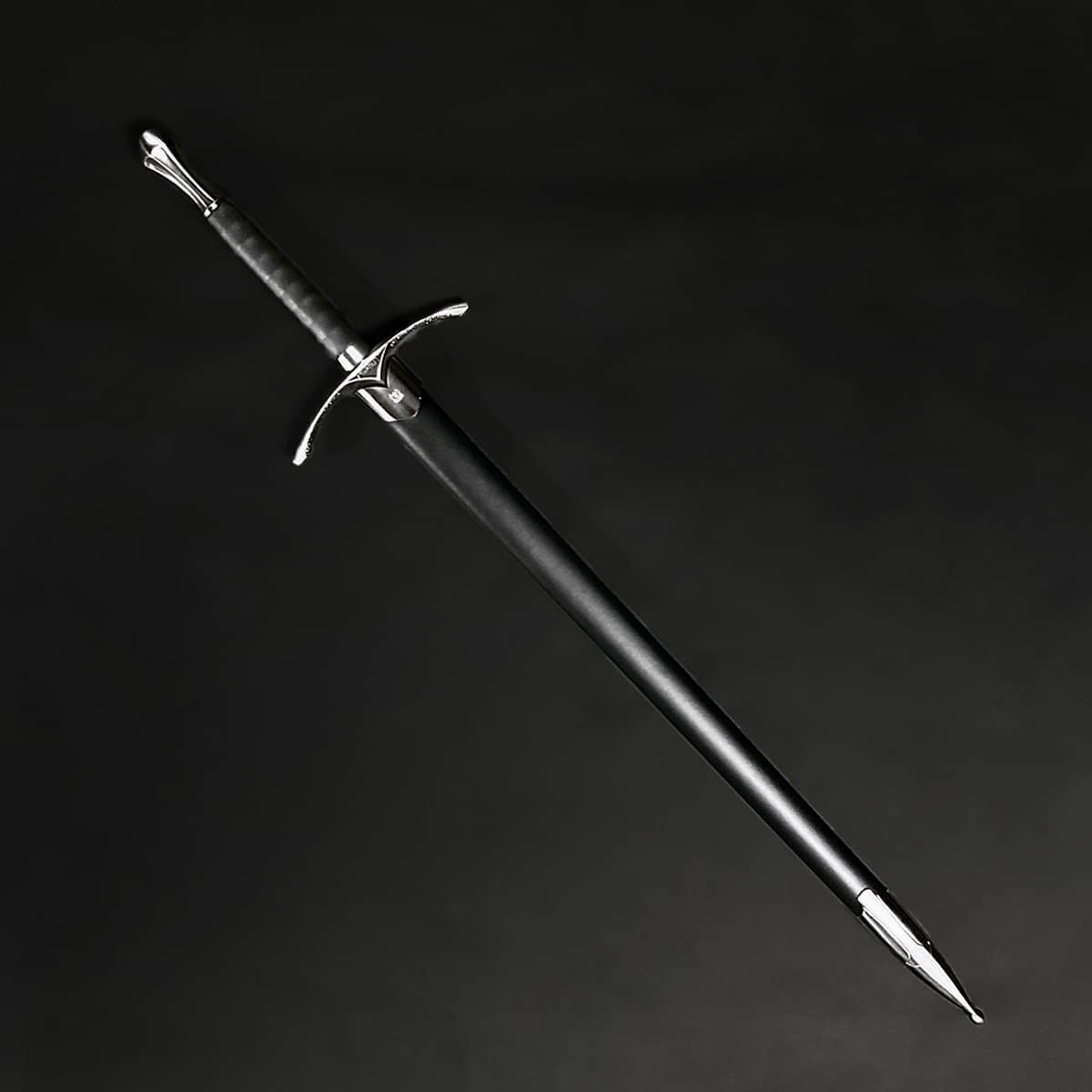 Knight Collections wizard one hand medieval sword with sleek black blade and detailed hilt for collectors