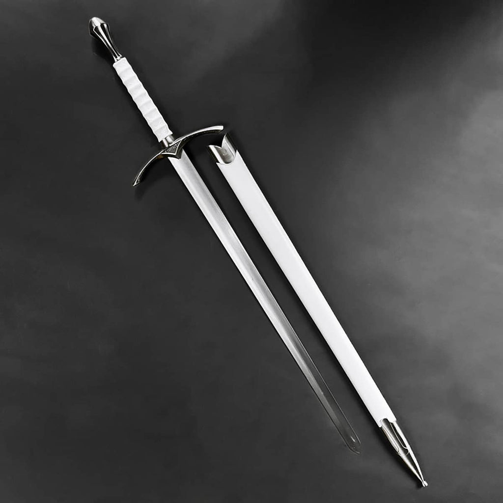 Knight Collections wizard's one-hand white medieval sword with a sleek blade and elegant grip design