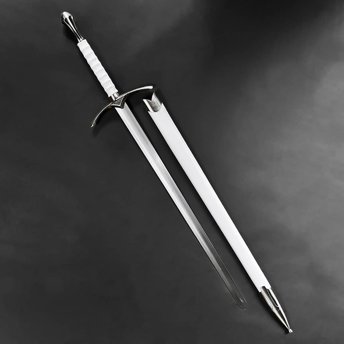 Knight Collections wizard's one-hand white medieval sword with a sleek blade and elegant grip design