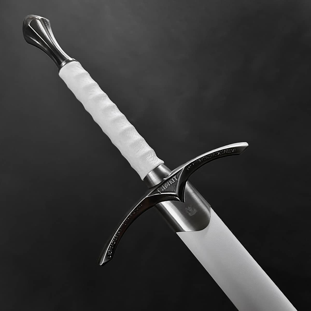 Knight Collections wizard's one-hand white medieval sword with a sleek design and wrapped grip