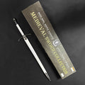 Knight Collections wizard's one-hand white medieval sword displayed with elegant packaging