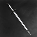 Knight Collections wizard's one-hand white medieval sword with a sleek design and silver accents