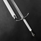 Knight Collections wizard's one-hand white medieval sword with a sleek, silver blade and ornate grip